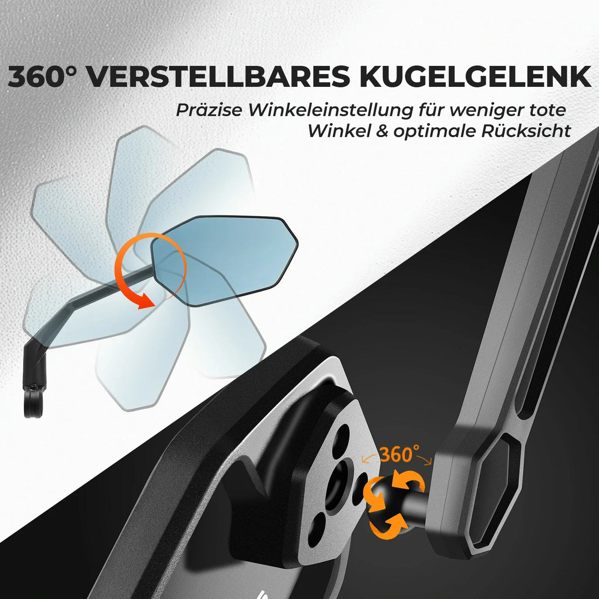 ROCKBROS Espejo Retrovisor para Bicicleta para Manillar 20–23 mm