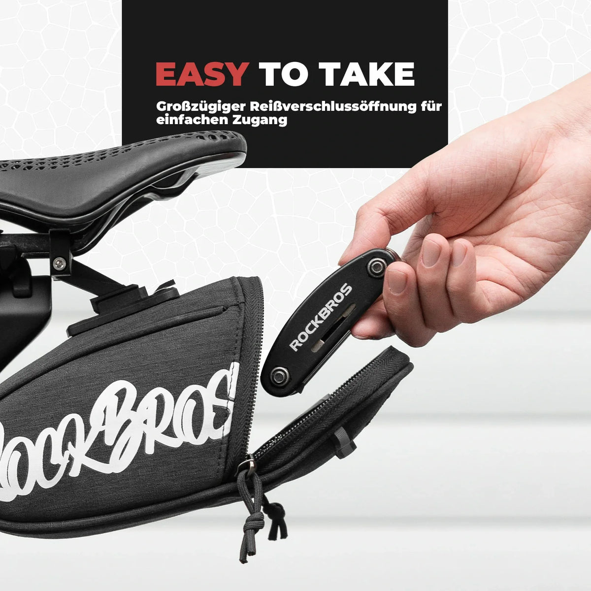 ROCKBROS Bolsa de sillín para bicicleta Bolsa de sillín portátil 0,8L