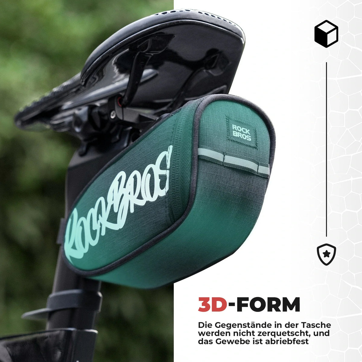ROCKBROS Bolsa de sillín para bicicleta Bolsa de sillín portátil 0,8L