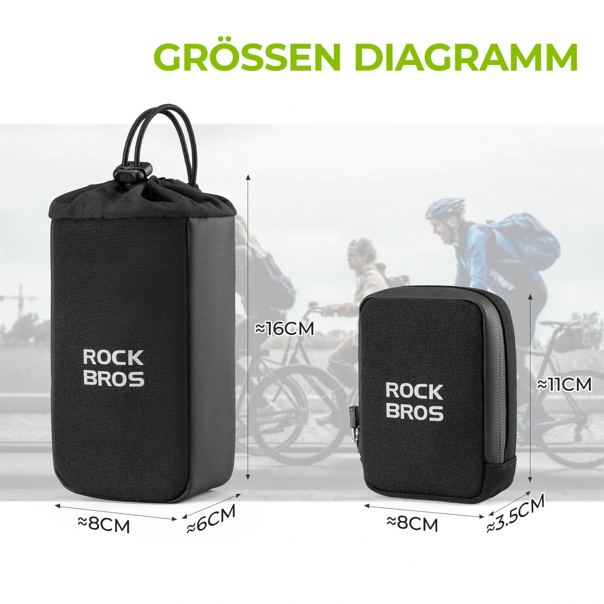 ROCKBROS Bolsa de sillín de bicicleta con portabotellas y 0,3L Mini Bolsa de sillín portátil