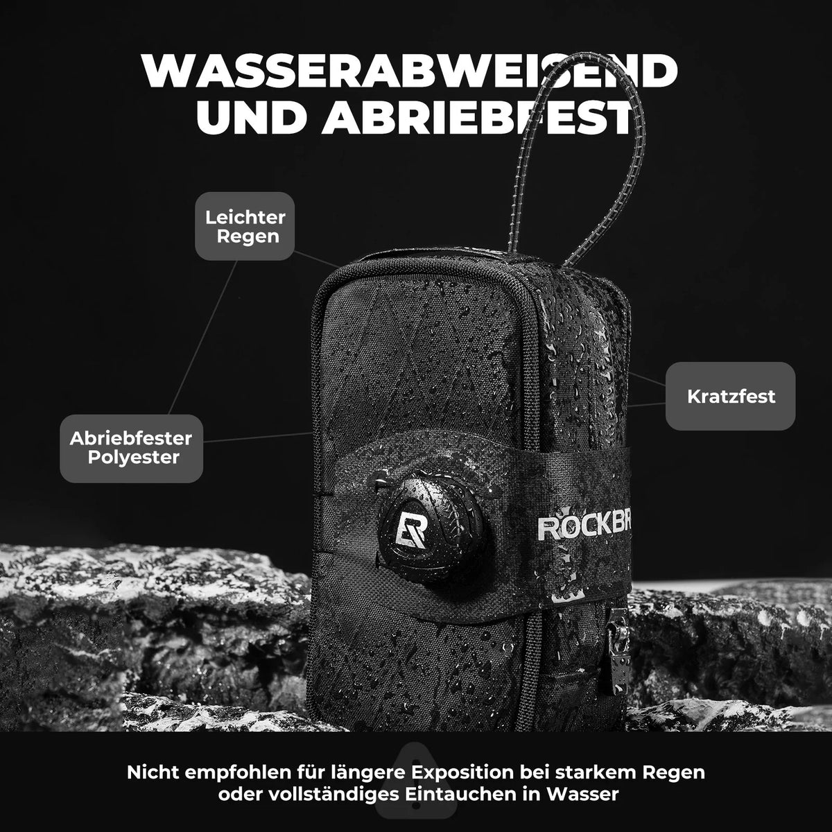 ROCKBROS Bolsa de sillín para bicicleta con sistema de cierre giratorio, impermeable y resistente a la rotura