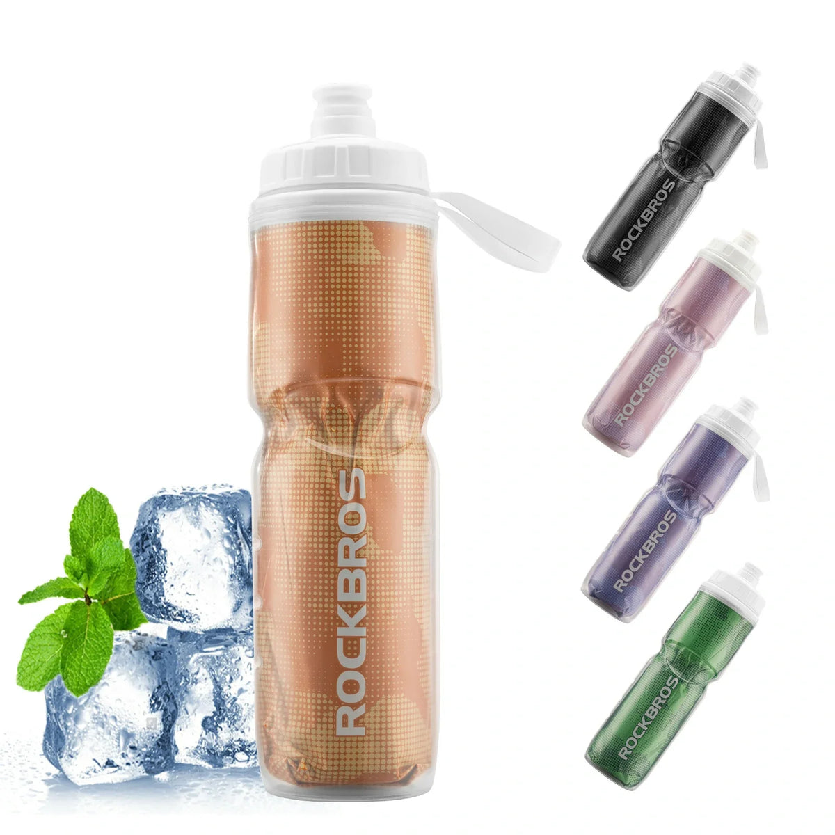 ROCKBROS Botella de Agua para Bicicleta 670ML Presionable