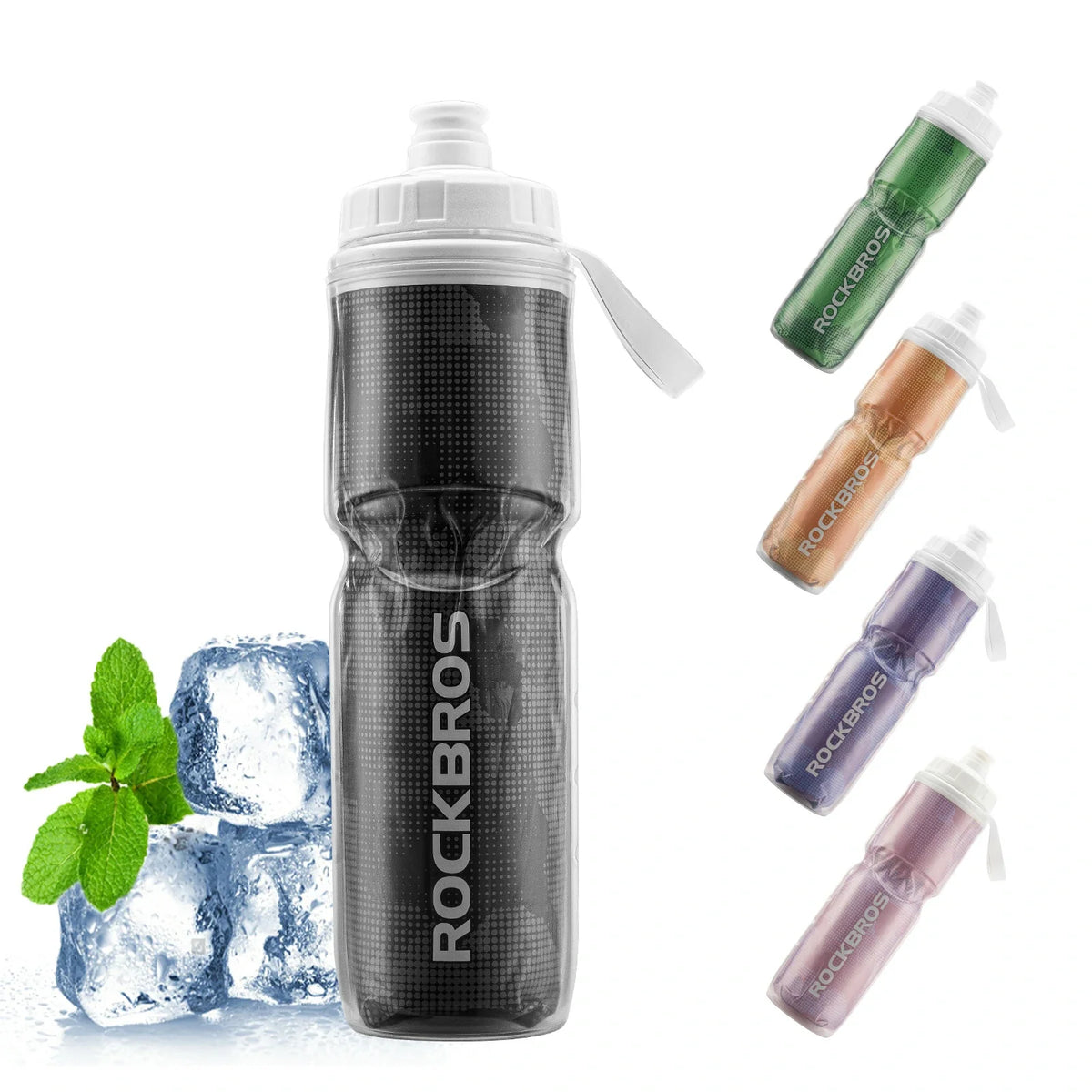 ROCKBROS Botella de Agua para Bicicleta 670ML Presionable