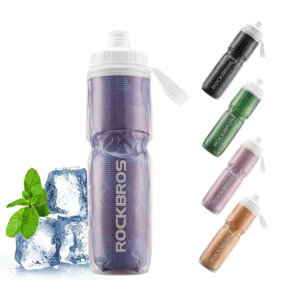 ROCKBROS Botella de Agua para Bicicleta 670ML Presionable
