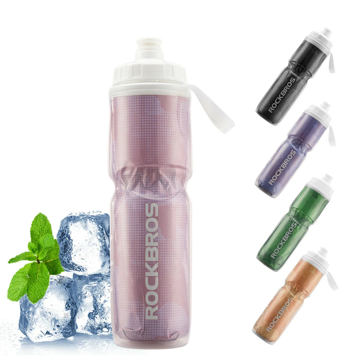 ROCKBROS Botella de Agua para Bicicleta 670ML Presionable