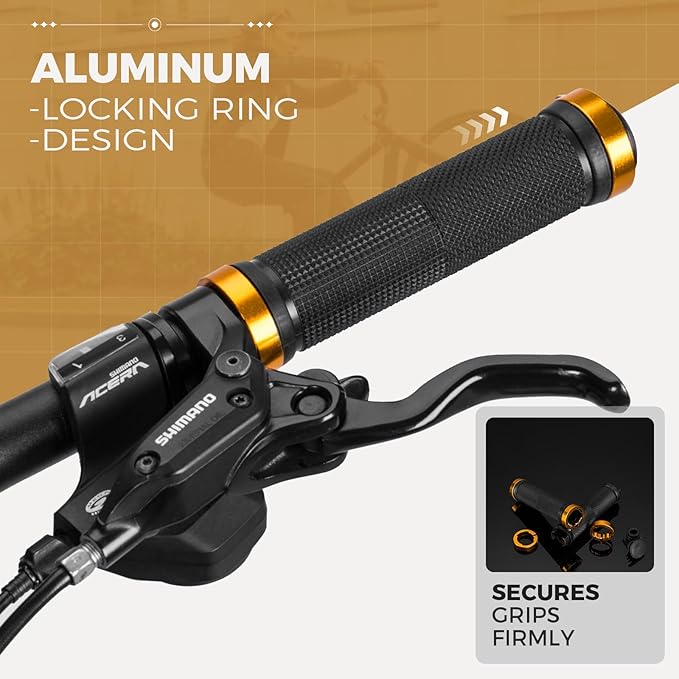 ROCKBROS Puños de bicicleta 22mm con sistema Lock-On de aluminio