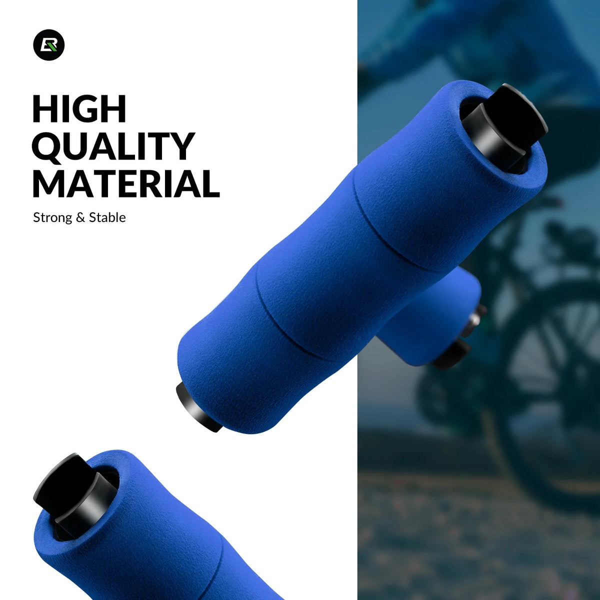 ROCKBROS Puños de bicicleta antideslizantes de espuma EVA, manillas de manillar de bicicleta con aluminio 22MM