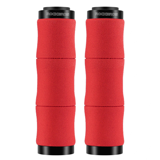 ROCKBROS Puños de bicicleta antideslizantes de espuma EVA, manillas de manillar de bicicleta con aluminio 22MM