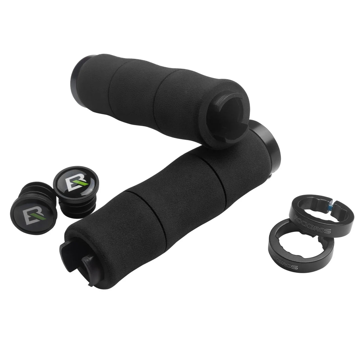 ROCKBROS Puños de bicicleta antideslizantes de espuma EVA, manillas de manillar de bicicleta con aluminio 22MM