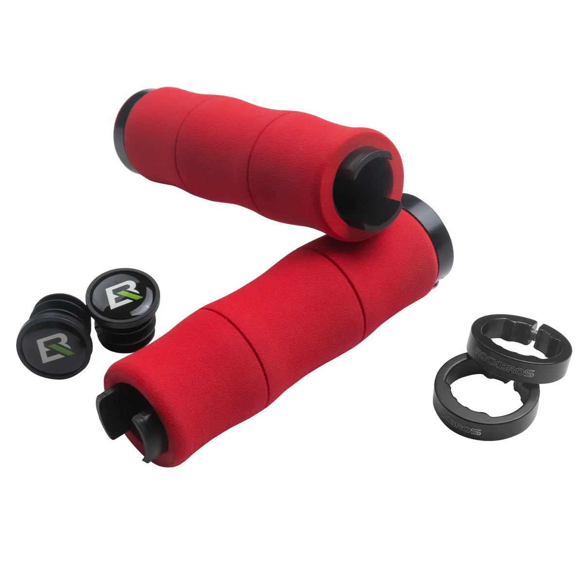 ROCKBROS Puños de bicicleta antideslizantes de espuma EVA, manillas de manillar de bicicleta con aluminio 22MM