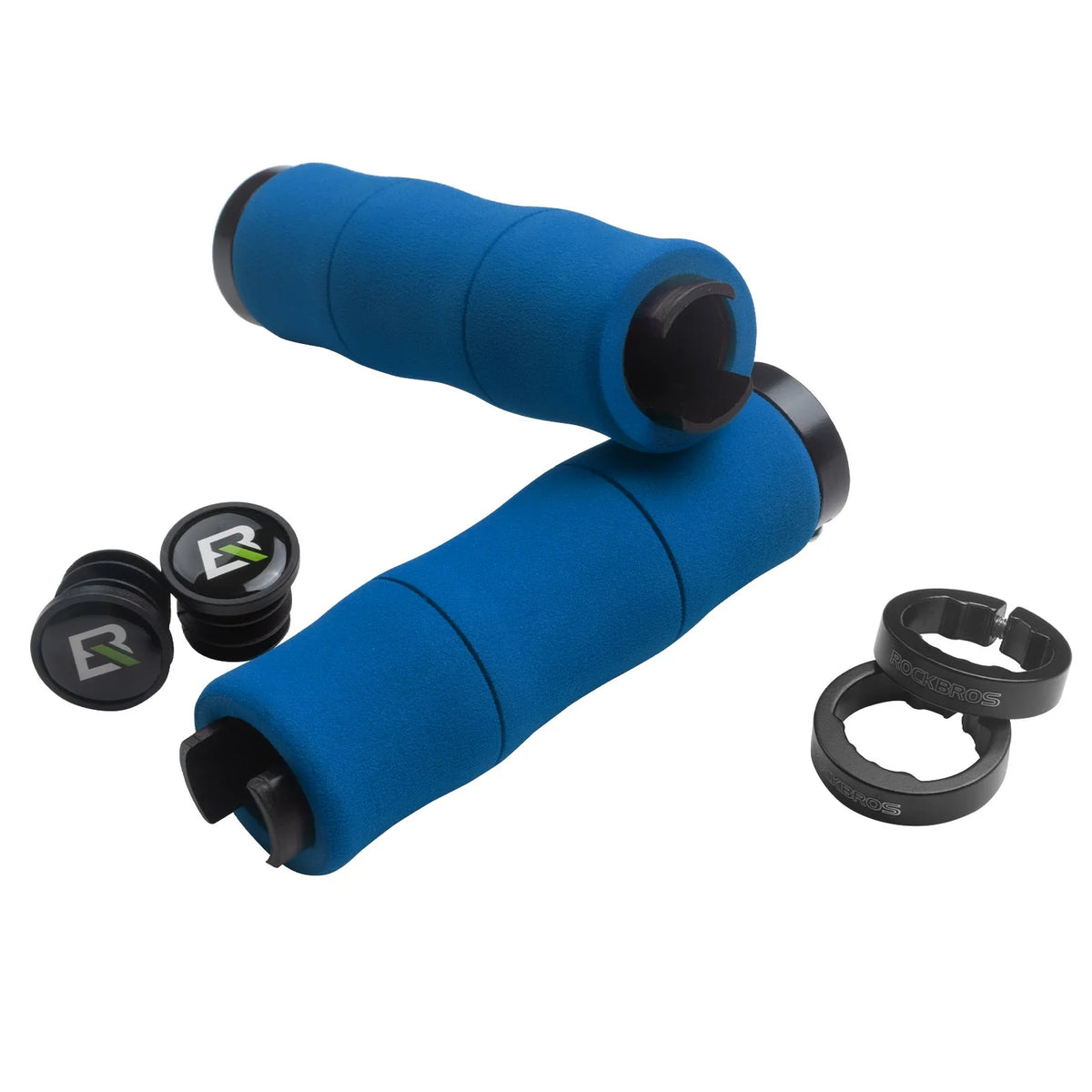 ROCKBROS Puños de bicicleta antideslizantes de espuma EVA, manillas de manillar de bicicleta con aluminio 22MM