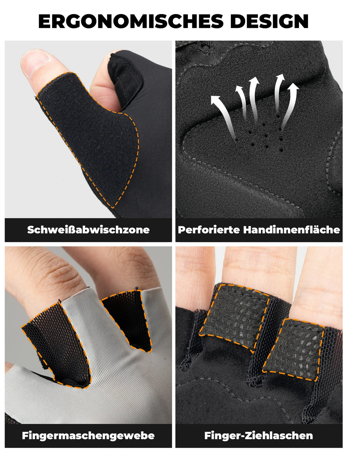 ROCKBROS Guantes de ciclismo de verano sin dedos, antideslizantes y transpirables, guantes deportivos