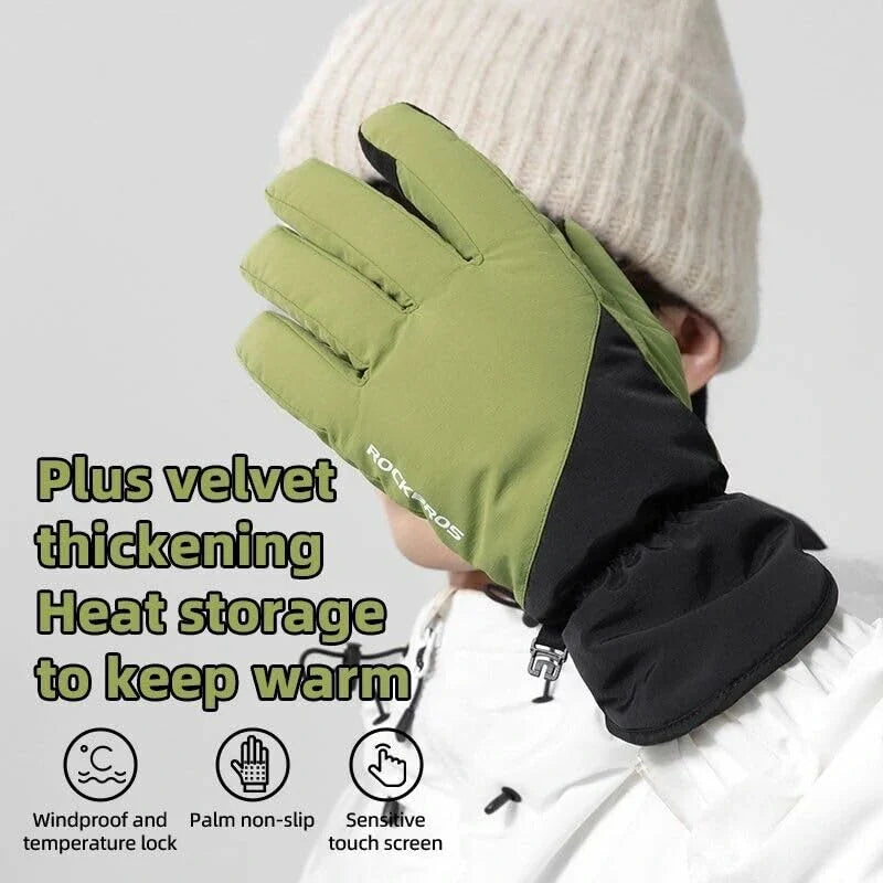 ROCKBROS Guantes de ciclismo guantes cálidos cortavientos con función táctil