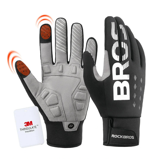 ROCKBROS Guantes de ciclismo de invierno Thinsulate Guantes cálidos con pantalla táctil