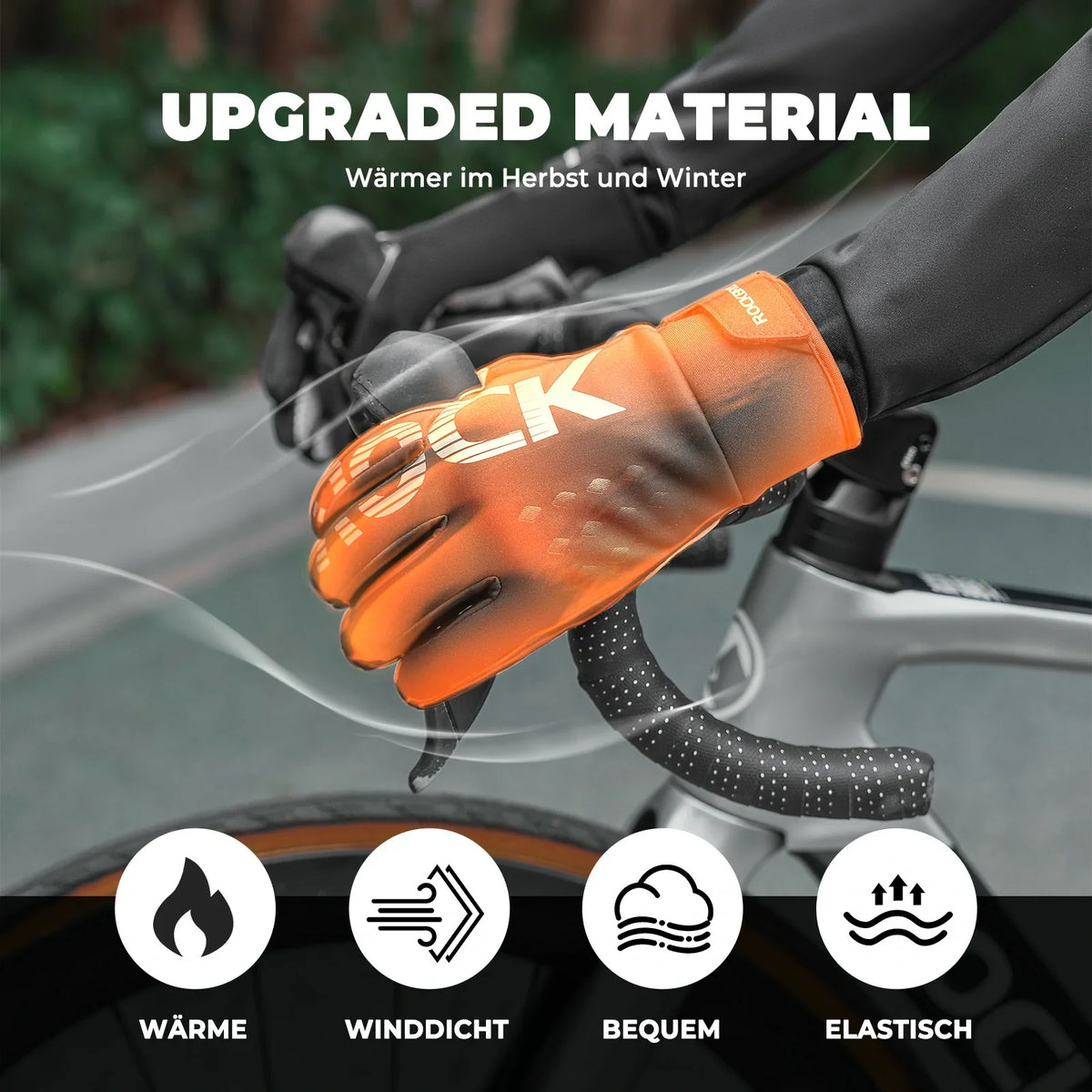 ROCKBROS Guantes de ciclismo de invierno Thinsulate Guantes cálidos con pantalla táctil