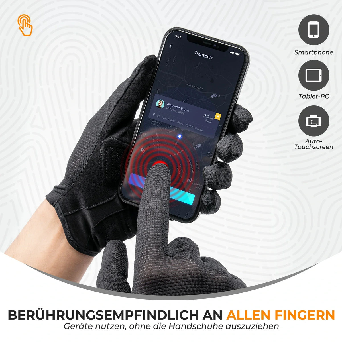 ROCKBROS Guantes de ciclismo, guantes de bici con pantalla táctil en todos los dedos
