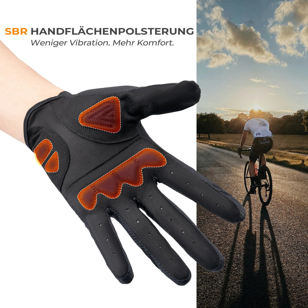 ROCKBROS Guantes de ciclismo, guantes de bici con pantalla táctil en todos los dedos