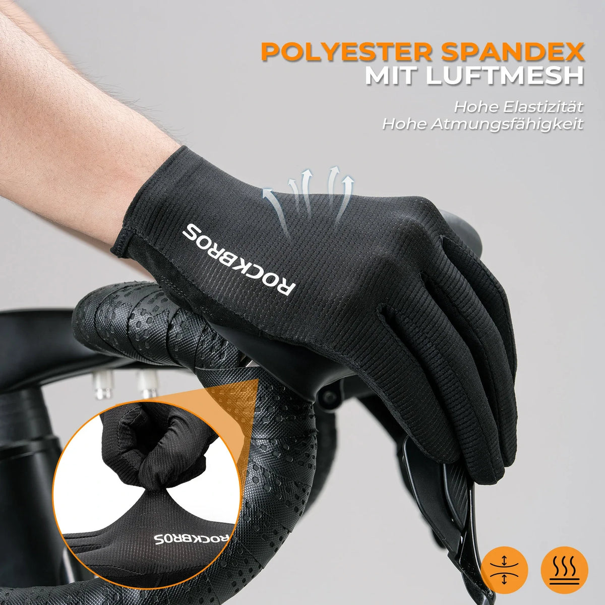 ROCKBROS Guantes de ciclismo, guantes de bici con pantalla táctil en todos los dedos