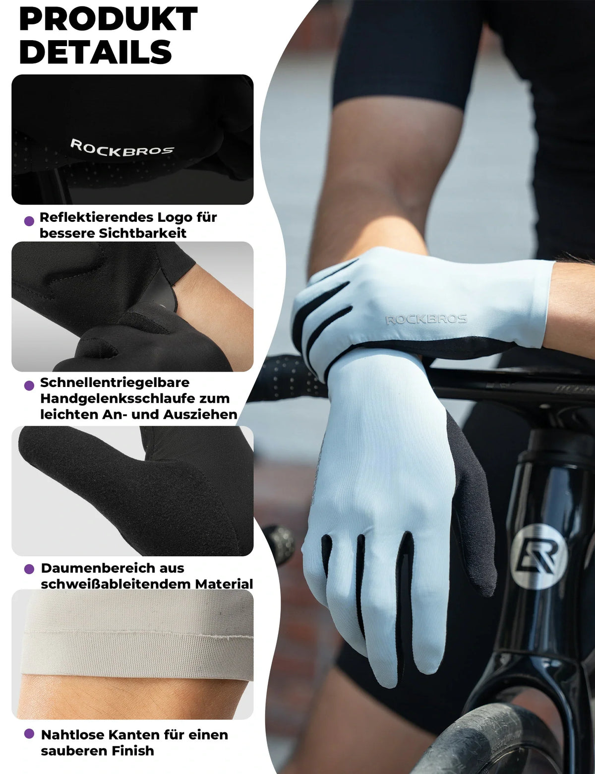 ROCKBROS Guantes de ciclismo