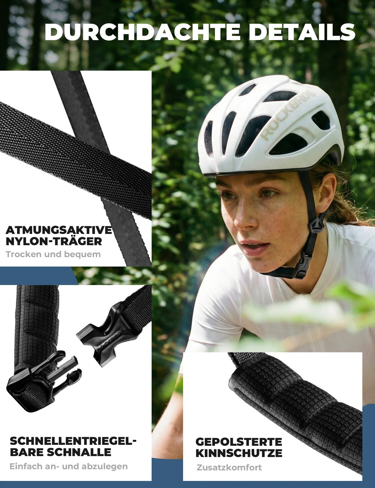 ROCKBROS Casco de bicicleta 58-62cm Ultraligero 240g Antibacteriano