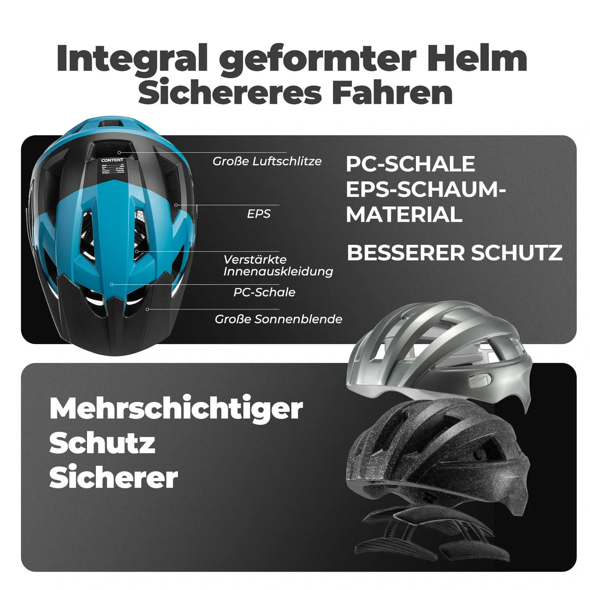 ROCKBROS Casco de bicicleta talla única 56-62 cm