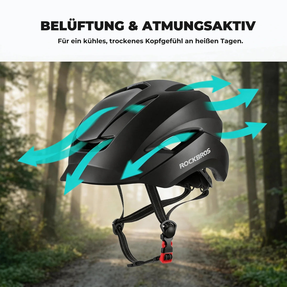 ROCKBROS Casco de bicicleta con sistema de ventilación Para contorno de cabeza de 57-62 cm