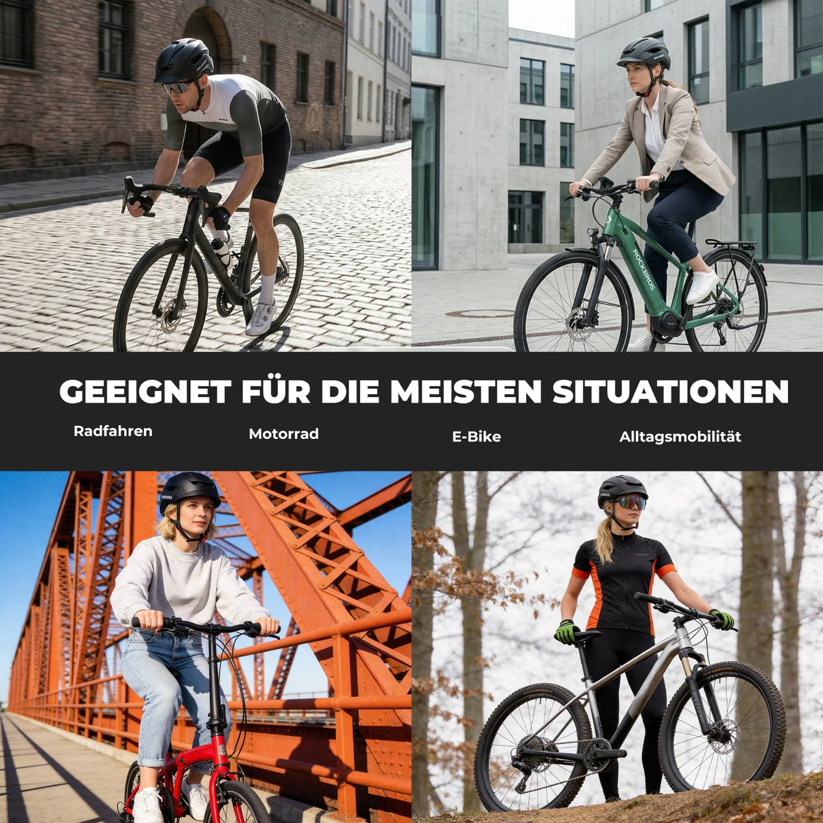 ROCKBROS Casco de bicicleta con sistema de ventilación Para contorno de cabeza de 57-62 cm