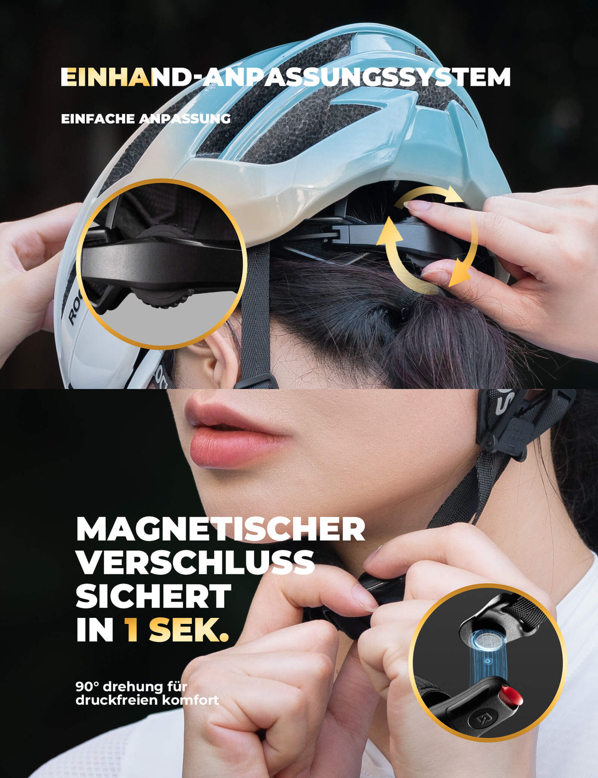 ROCKBROS Casco de bicicleta con marco de refuerzo 58-62cm