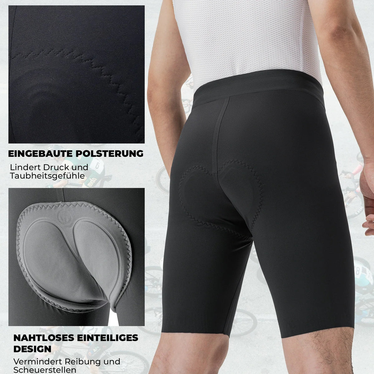 ROCKBROS Culote de Bicicleta Corto Acolchado para Hombre