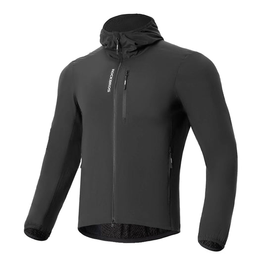 ROCKBROS Chaqueta de Ciclismo para Hombre Cálida A prueba de Viento Repelente al Agua Con Fleece Reflectante