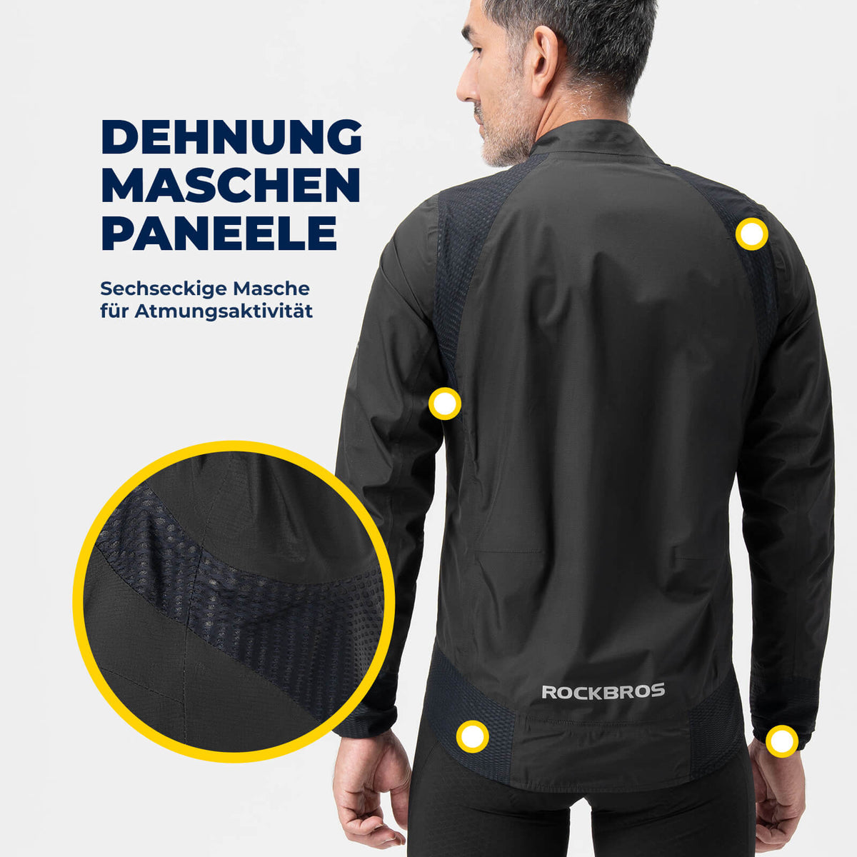 ROCKBROS Chaqueta de bicicleta impermeable transpirable - Cortavientos y Reflectante Hombre