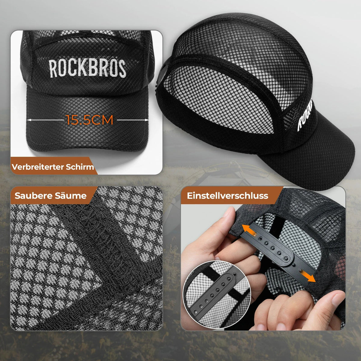 ROCKBROS gorra de bicicleta de secado rápido Outdoor Sport Caps protección UV gorra