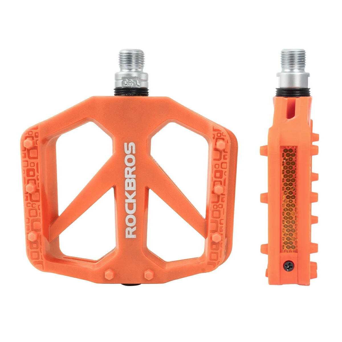Pedales de bicicleta ROCKBROS de nailon con reflectores, plataforma ligera y ancha antideslizante