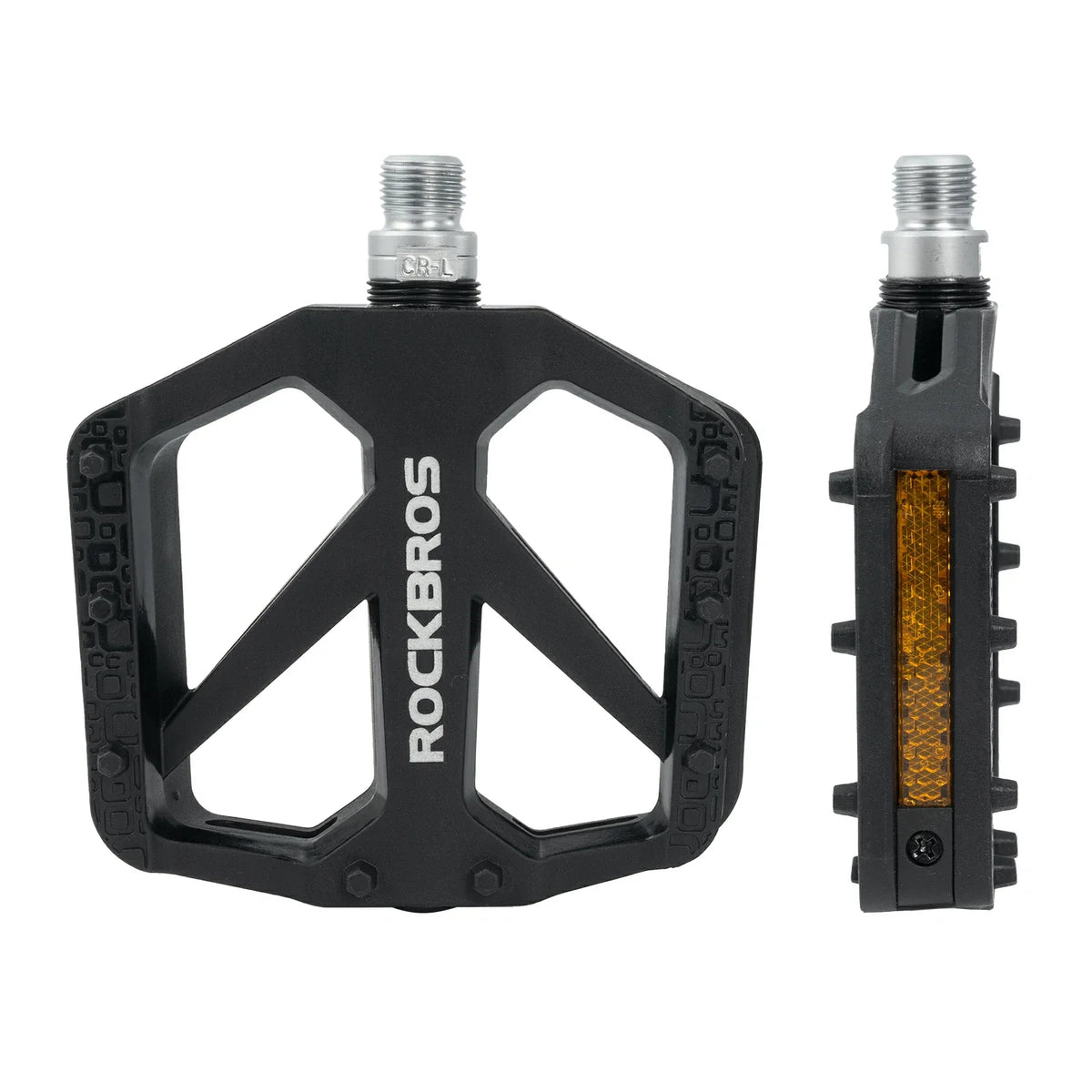 Pedales de bicicleta ROCKBROS de nailon con reflectores, plataforma ligera y ancha antideslizante