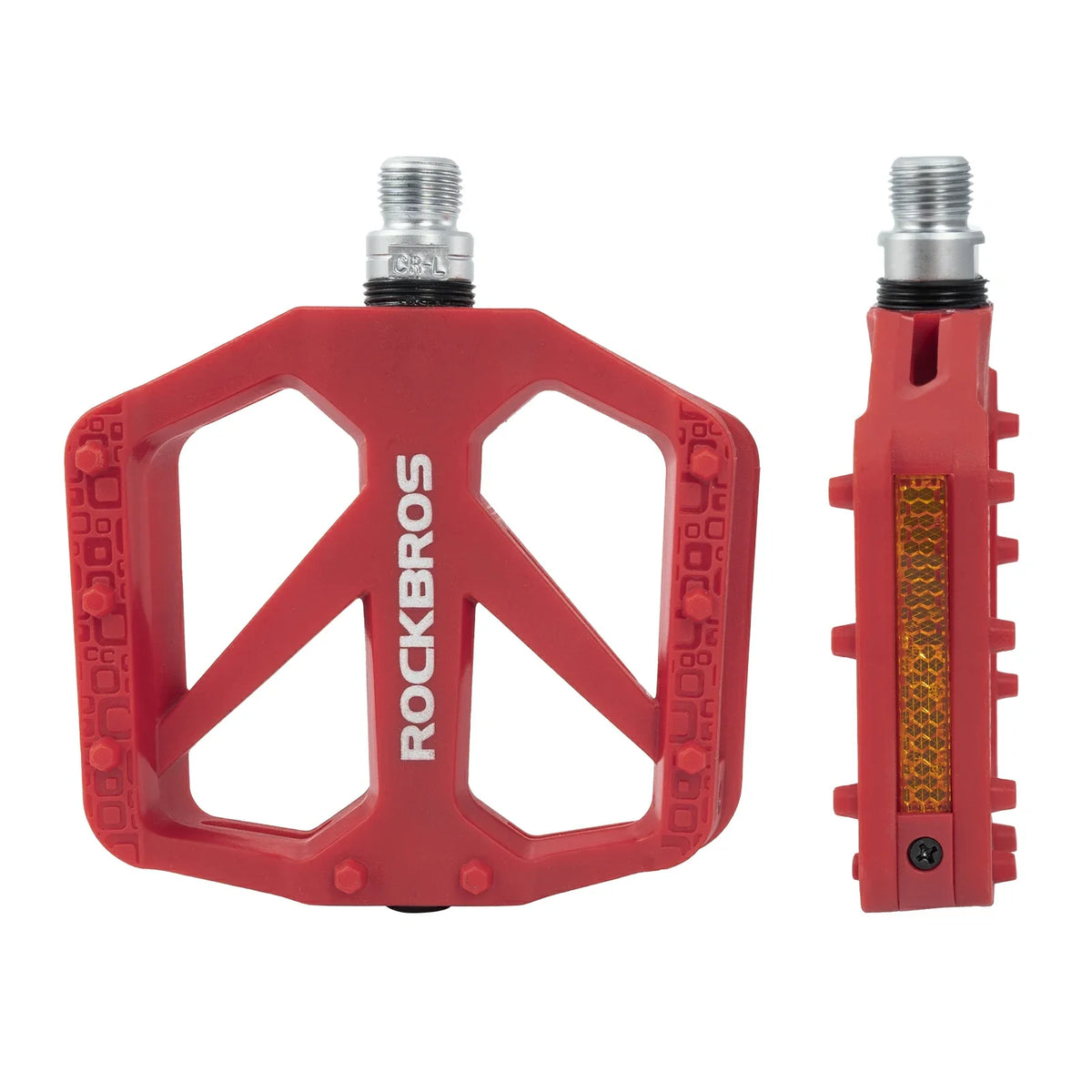 Pedales de bicicleta ROCKBROS de nailon con reflectores, plataforma ligera y ancha antideslizante