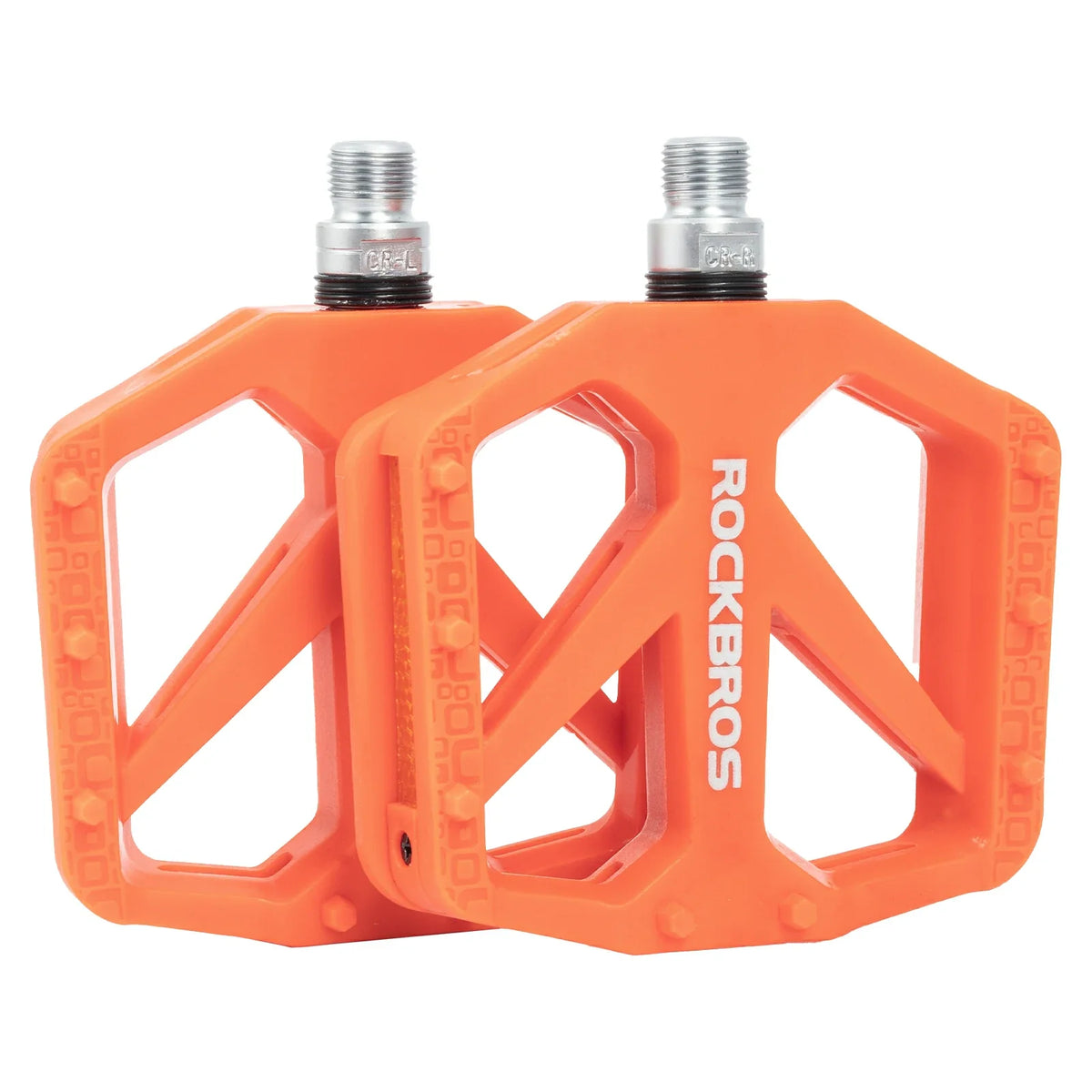 Pedales de bicicleta ROCKBROS de nailon con reflectores, plataforma ligera y ancha antideslizante