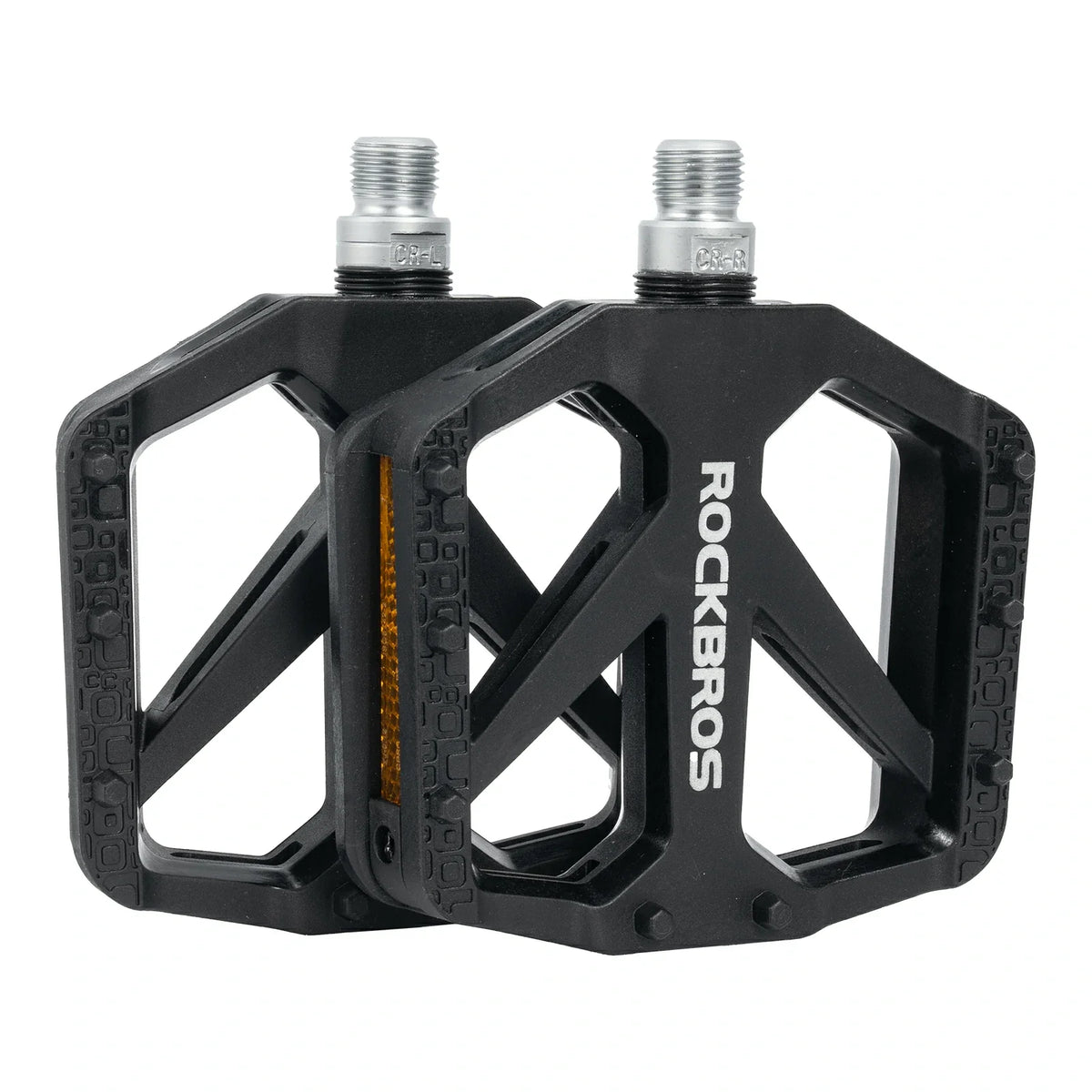 Pedales de bicicleta ROCKBROS de nailon con reflectores, plataforma ligera y ancha antideslizante