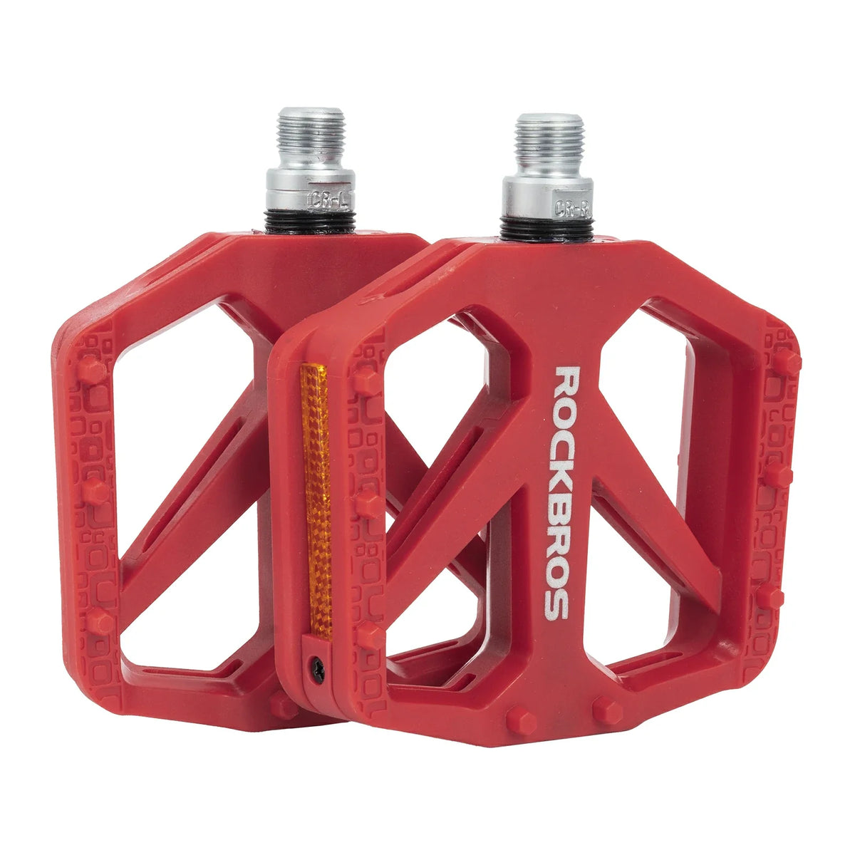 Pedales de bicicleta ROCKBROS de nailon con reflectores, plataforma ligera y ancha antideslizante