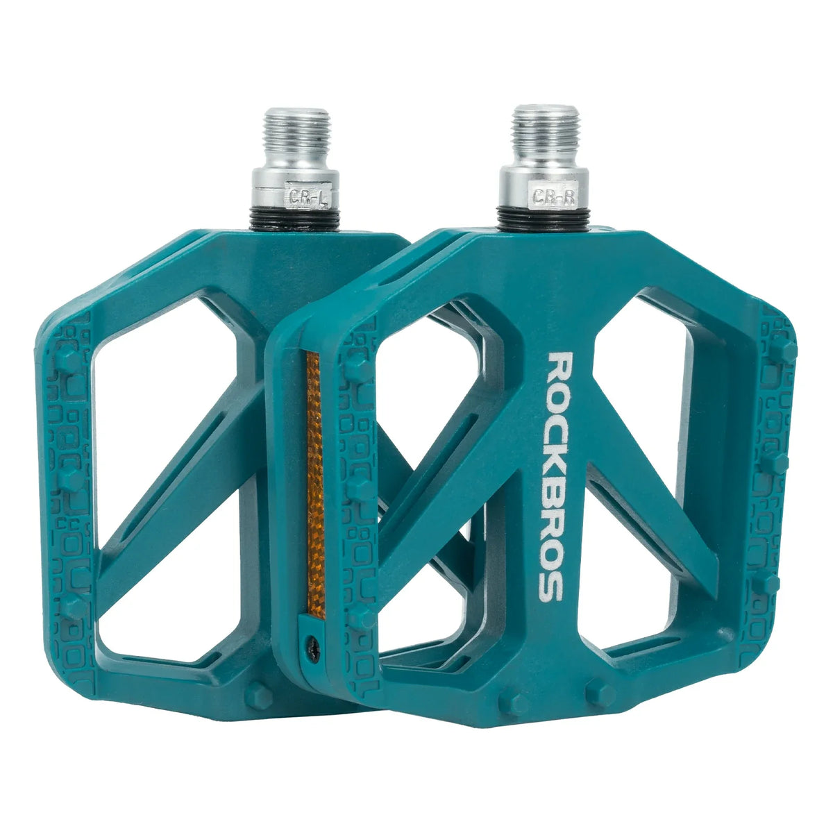 Pedales de bicicleta ROCKBROS de nailon con reflectores, plataforma ligera y ancha antideslizante