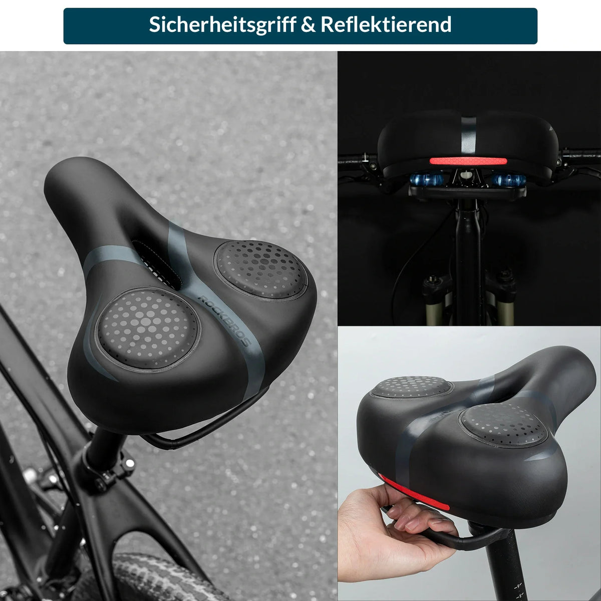 ROCKBROS Asiento de bicicleta con Memory-Foam, Cómodo y Alivio de Presión