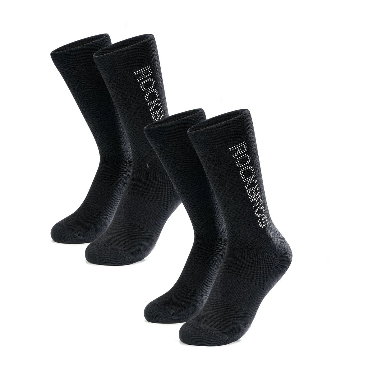 ROCKBROS Calcetines de ciclismo con logo reflectante, pack de dos pares