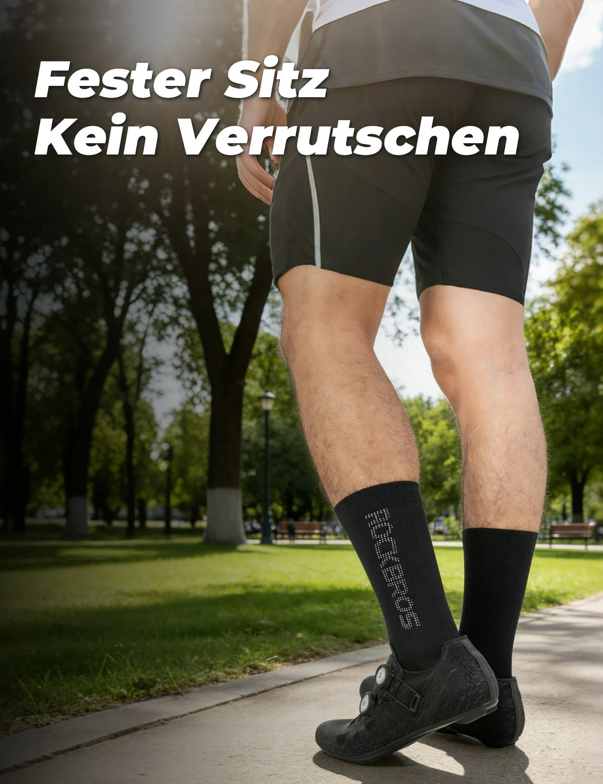 ROCKBROS Calcetines de ciclismo con logo reflectante, pack de dos pares