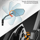 Espejo de bicicleta ROCKBROS, Ajustable 360° Sin Deslumbramiento, Espejo Retrovisor Convexo con Cristal HD Irrompible