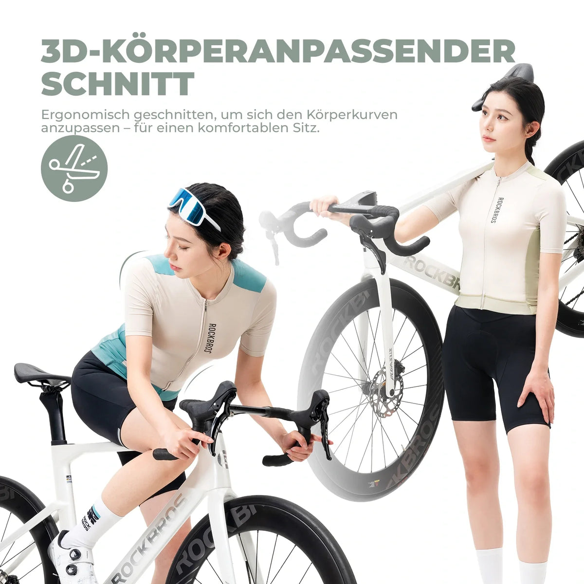 ROCKBROS Maillot de Ciclismo Mujer Verano Manga Corta Transpirable Camiseta de Ciclismo