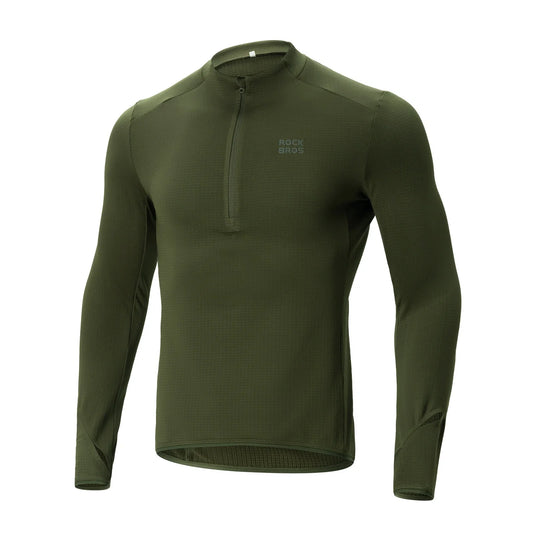 ROCKBROS Maillot de Ciclismo Camiseta de Ciclismo Manga Larga Hombre Invierno Cálida Fleece Secado Rápido Transpirable