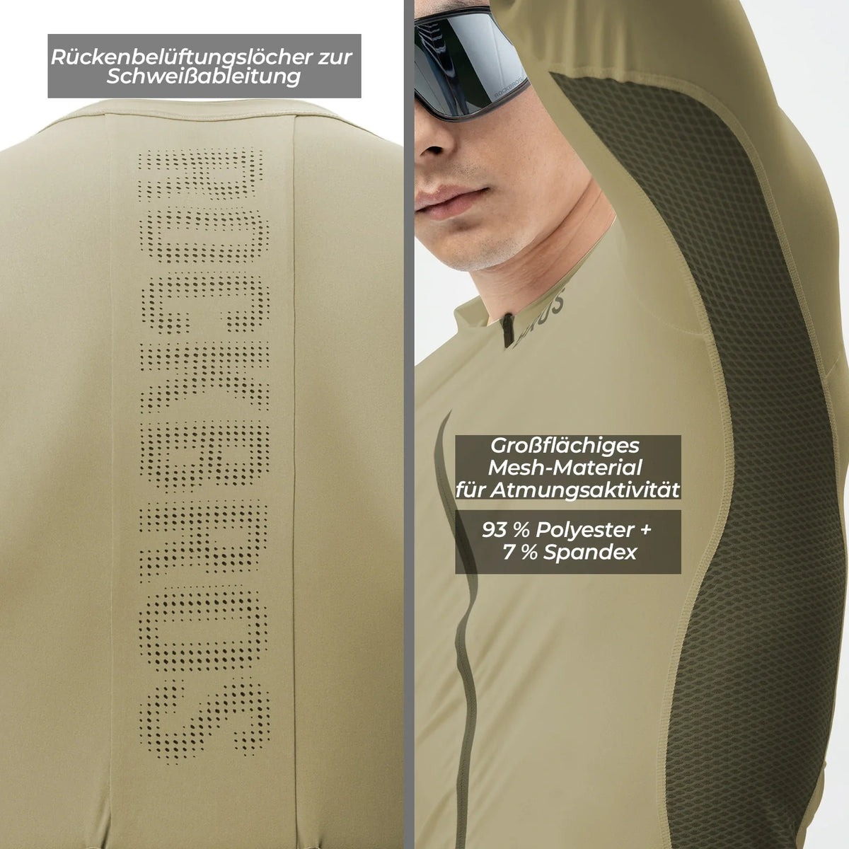 ROCKBROS Maillot de Ciclismo Manga Larga Hombre, Transpirable y de Secado Rápido, Elástico