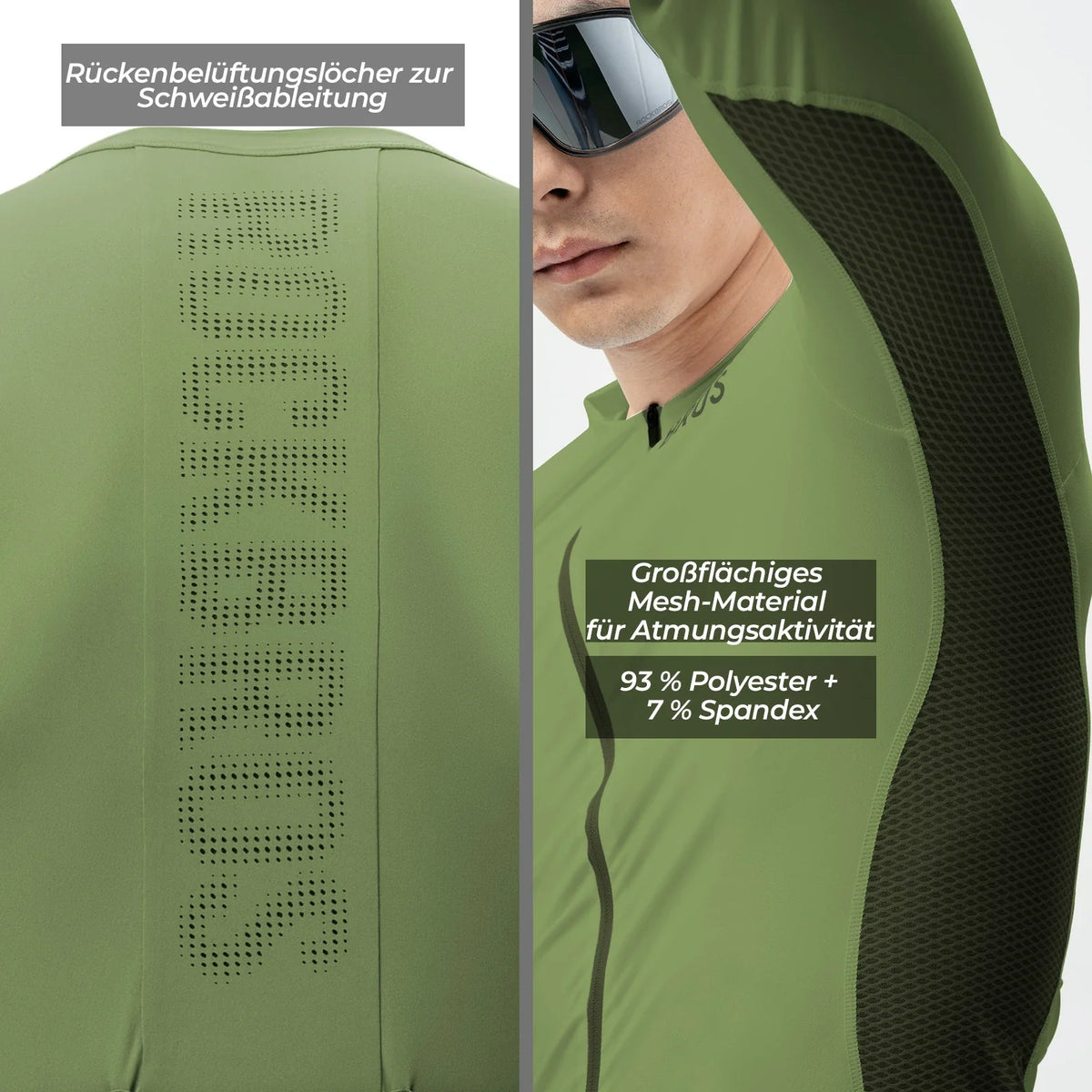 ROCKBROS Maillot de Ciclismo Manga Larga Hombre, Transpirable y de Secado Rápido, Elástico