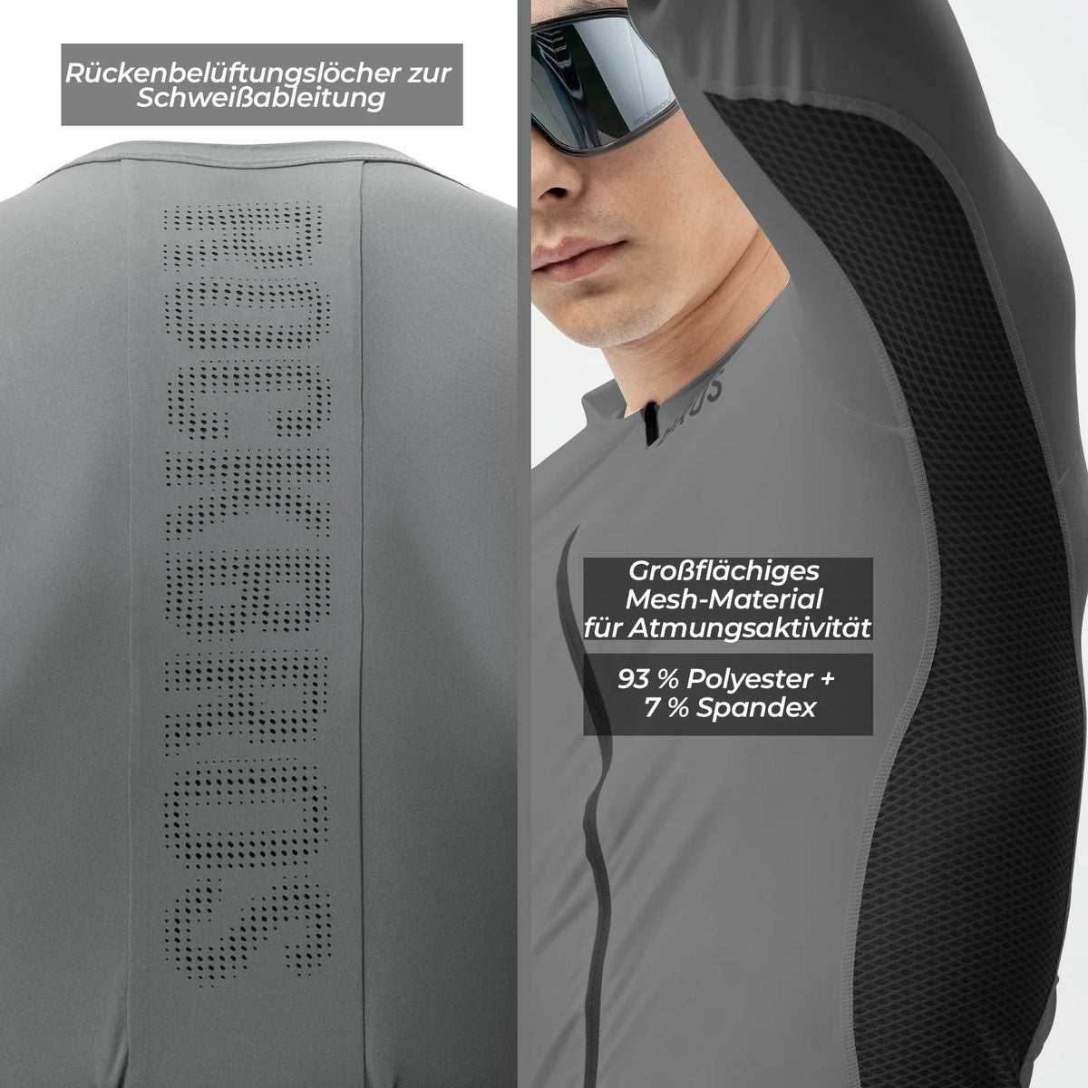 ROCKBROS Maillot de Ciclismo Manga Larga Hombre, Transpirable y de Secado Rápido, Elástico