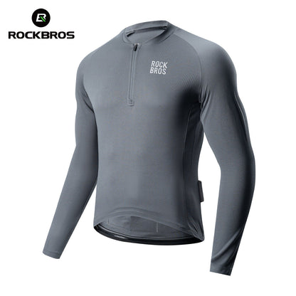 ROCKBROS Maillot de Ciclismo de Manga Larga con Cremallera Frontal Corta - Modelo YDCX011