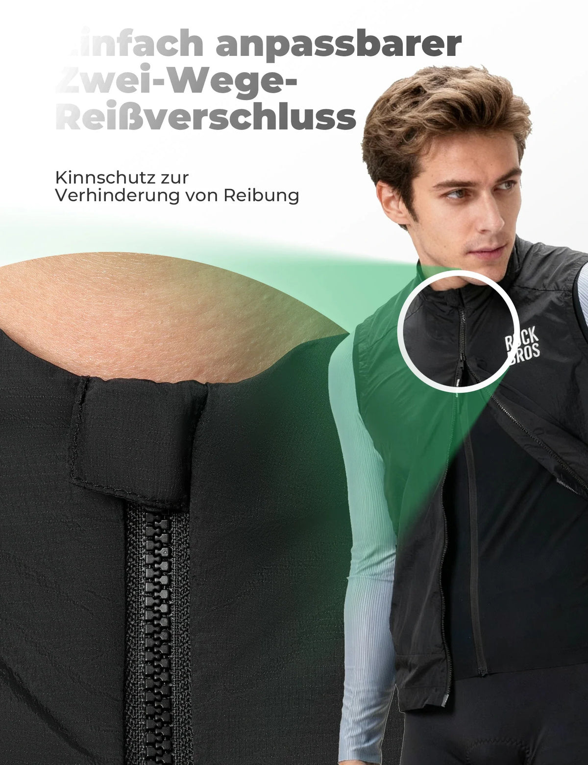 ROCKBROS Chaleco de Ciclismo Cortaviento Ligero Transpirable de Secado Rápido, Plegable Chaleco de Bici